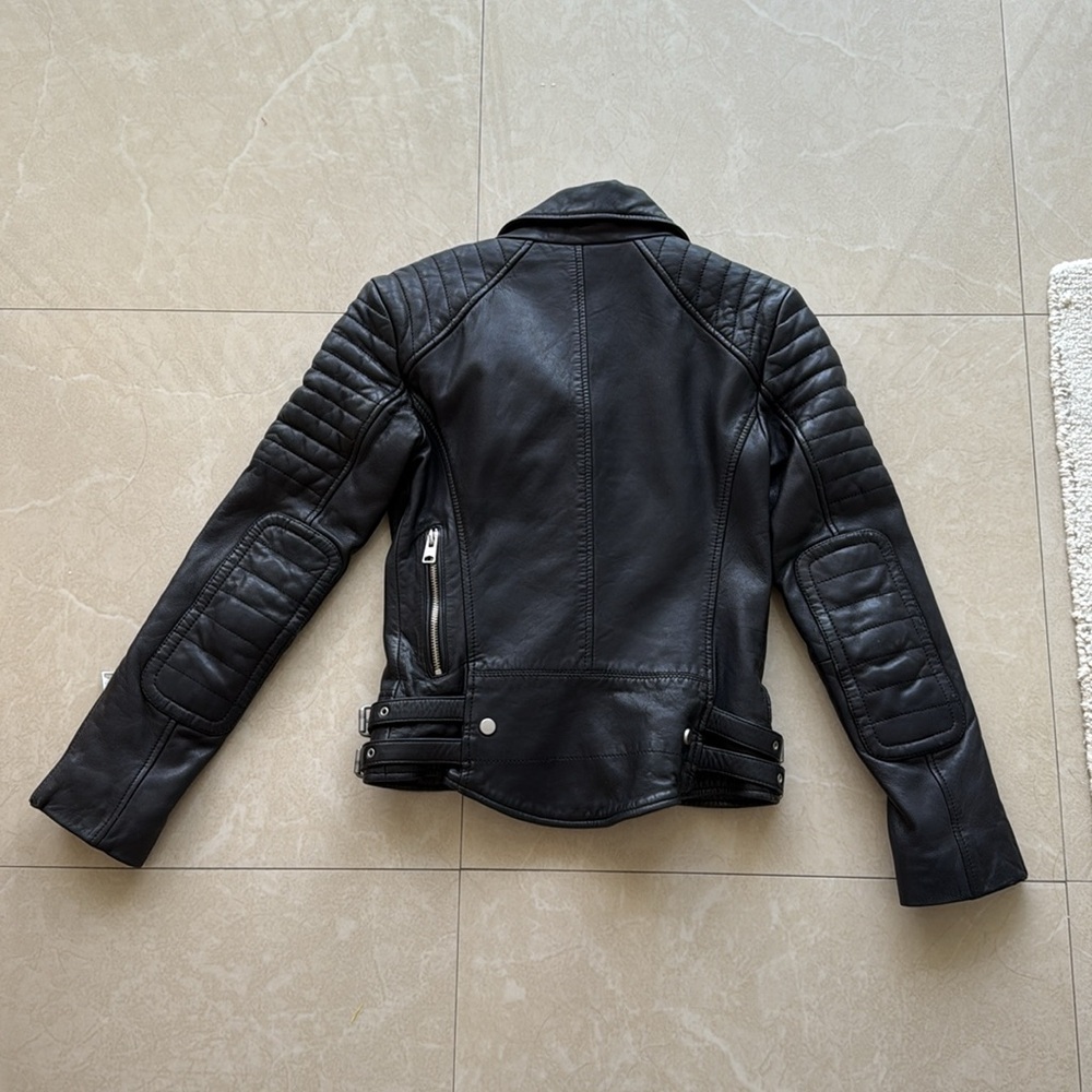 All Saints black biker jacket size 00 - Picture 6 of 14